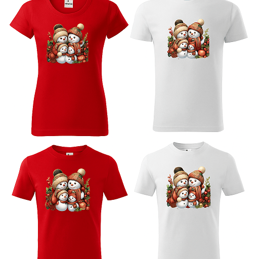 tričká pre rodinu Snehuliaci 4osoby mk